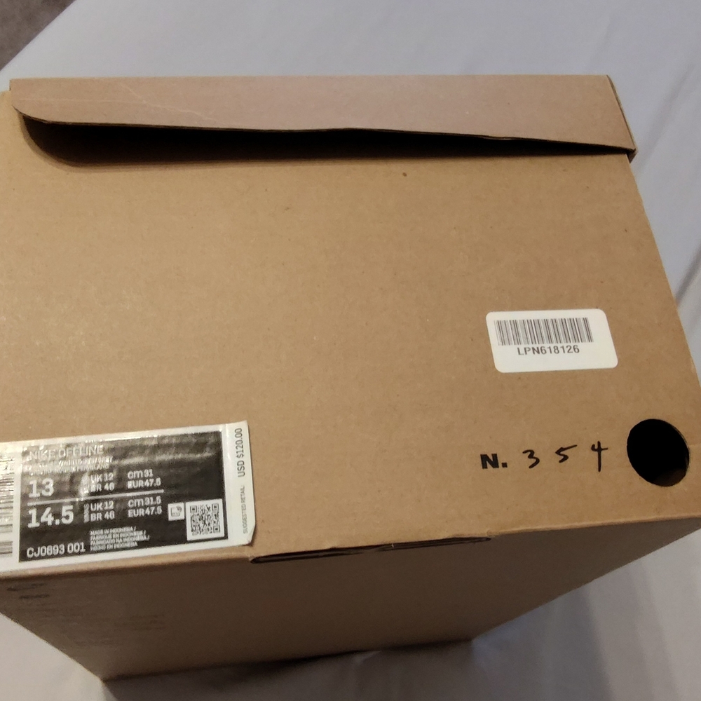 NIKE OFFLINE N.354 MEN’S SLIDE SHOES VAST GREY WHITE SIZE 13 NEW IN BOX - Picture 13 of 16